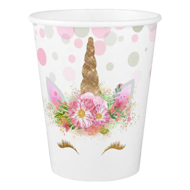 Unicorn Face Unicorn Paper Cups | Zazzle