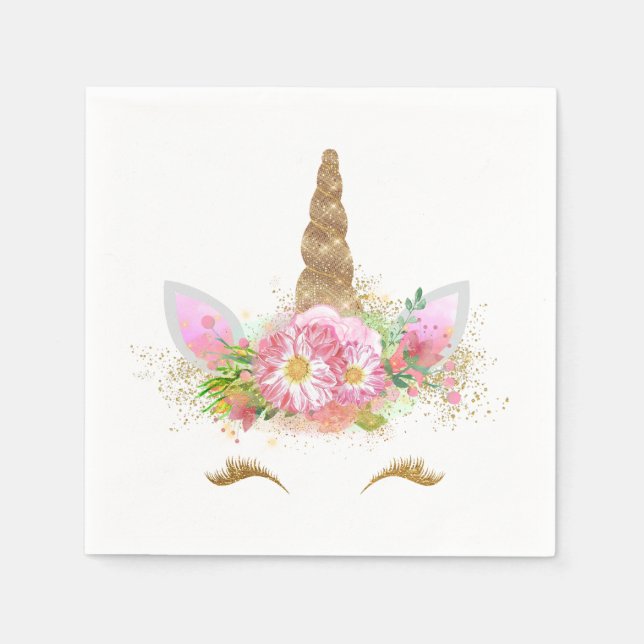 Unicorn Face Unicorn Paper Napkins (Front)