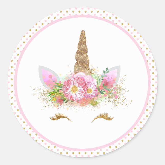 Unicorn Face Unicorn Stickers (Front)