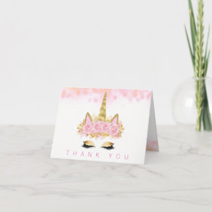 Unicorn Face Unicorn Thank You Cards