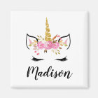 Unicorn Face With Eyelashes Personalized Name