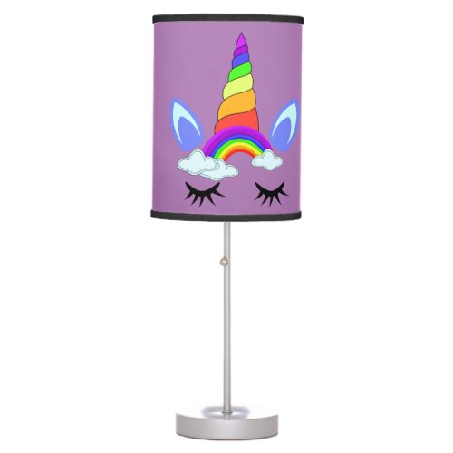 Unicorn Face with Eyelashes Table Lamp
