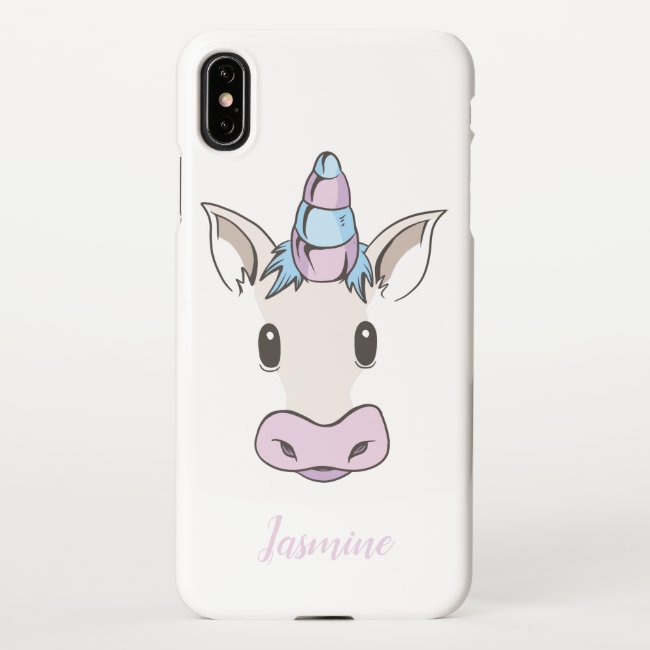 Unicorn Face With Your Name iPhone XS Max Case