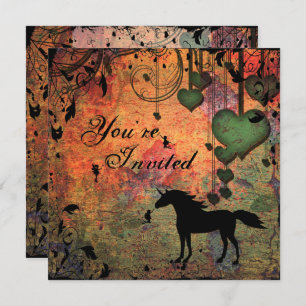Unicorn, Fairies and Heart Forest Birthday Invite