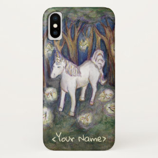 Unicorn & Fairies Custom Name iPhone X Case Art