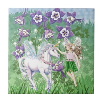 Unicorn Fairy Ceramic Tile by gailgastfield at Zazzle