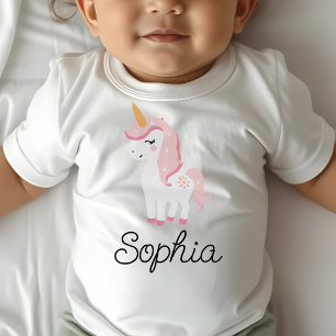  Unicorn, Fairy, Magic – Custom Name Baby T-Shirt