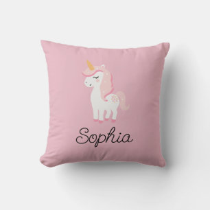 Unicorn, Fairy, Magic – Custom Name Throw Pillow