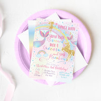 Unicorn Fairy Mermaid Birthday Magical Invitation