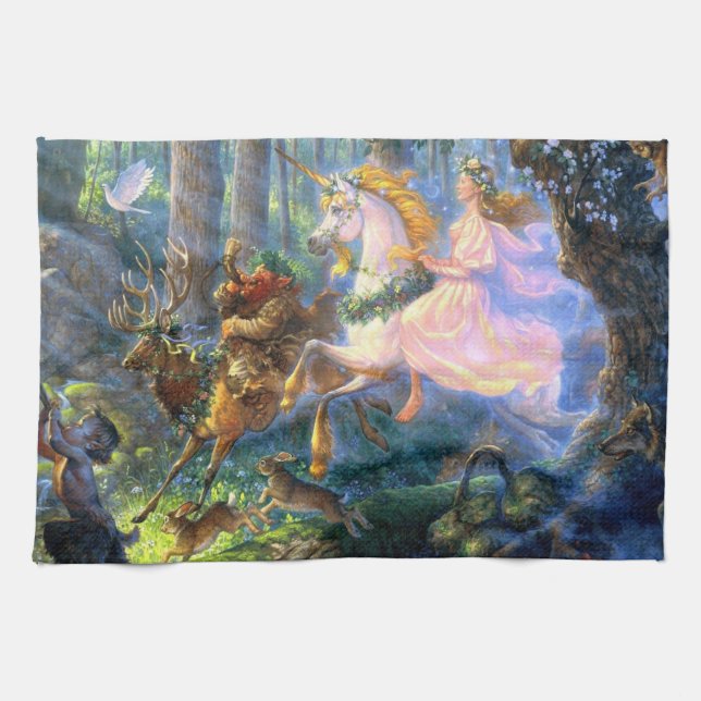 unicorn fairy pan kitchen towel (Horizontal)