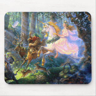 unicorn fairy pan mouse pad
