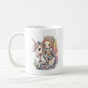 Unicorn Fairy Princess Rainbow Colors Personalize Coffee Mug