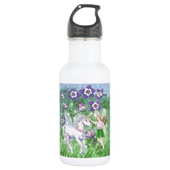Unicorn Fairy Stainless Steel Water Bottle by gailgastfield at Zazzle