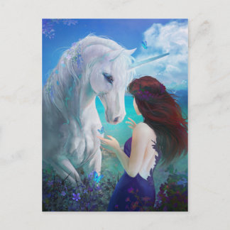Unicorn Fairy Tale Fantasy Art Postcard