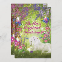 Unicorn Fairy Woodland Birthday Party Invitation