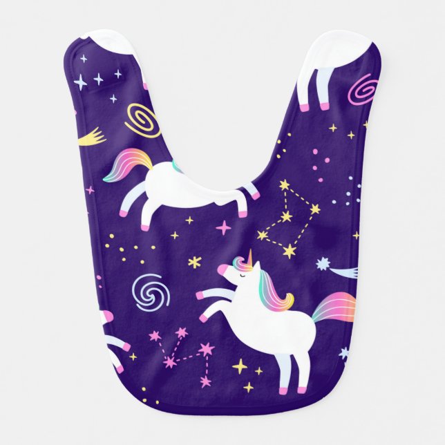 Unicorn Fan Club pattern Cute     Baby Bib (Front)