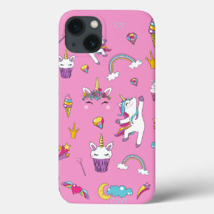 Unicorn Fan Club pattern Pink iPhone 13 Case