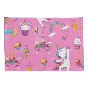 Unicorn Fan Club pattern Pink         Pillow Case