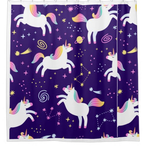 Unicorn Fan Club pattern  Shower Curtain