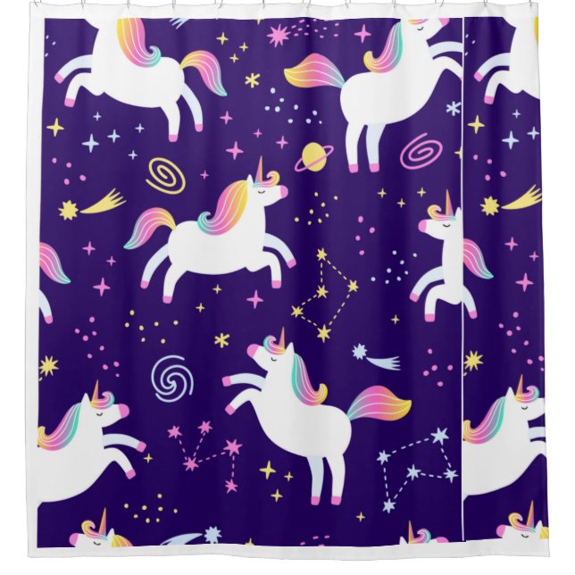 Unicorn Fan Club pattern  Shower Curtain (Front)