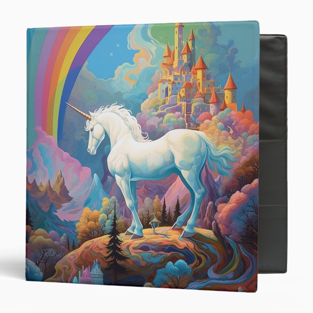 Unicorn Fantasy Art 3 Ring Binder (Front/Inside)