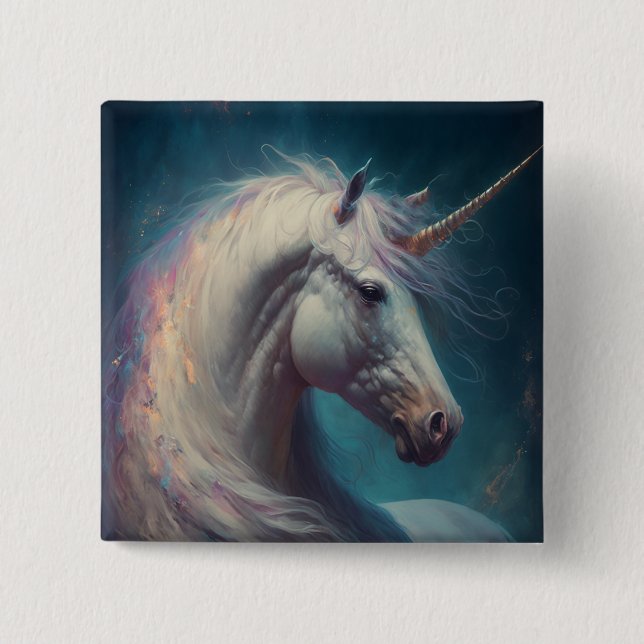 Unicorn Fantasy Art Button (Front)