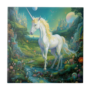 Unicorn Fantasy Art Ceramic Tile
