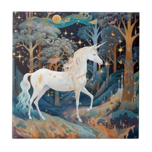 Unicorn Fantasy Art Ceramic Tile