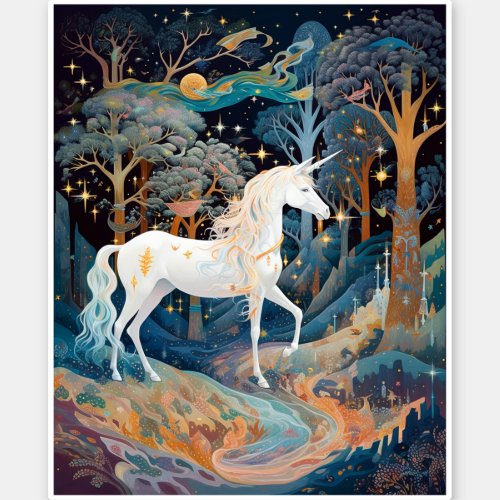 Unicorn Fantasy Art Sticker