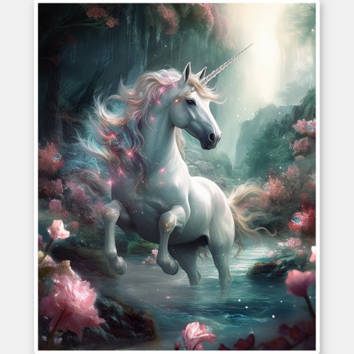 Unicorn Fantasy Art Sticker