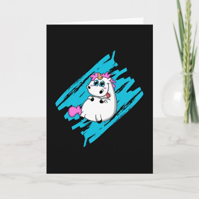 Unicorn Fantasy Cute Animals Funny Rainbow Gift Card (Front)