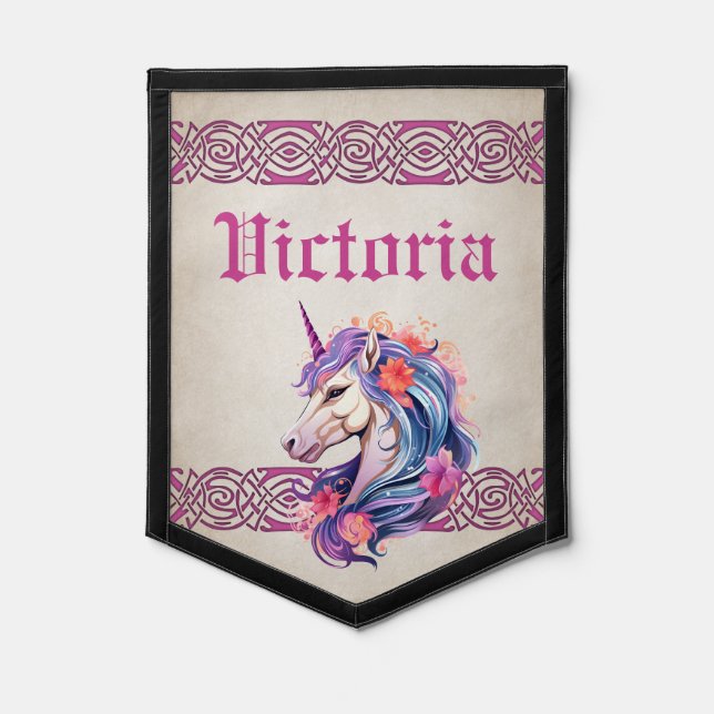 Unicorn Fantasy Girls Pennant (Front)