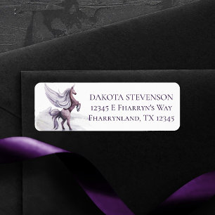 Unicorn Fantasy Magical Watercolor Address Label