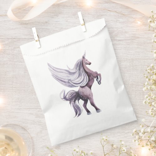 Unicorn Fantasy  Purple Magical Watercolor Favor Bag