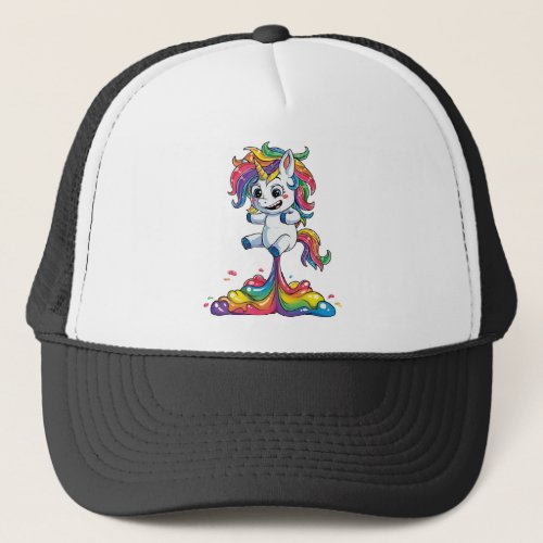 Unicorn Fart T shirt Squad Girls Kids Rainbow Part Trucker Hat