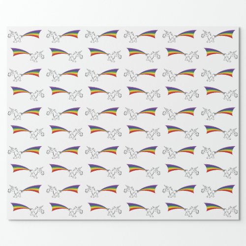 Unicorn farting a rainbow wrapping paper