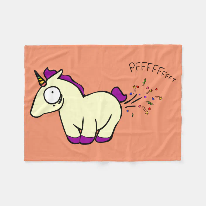 Unicorn Farts Fleece Blanket Zazzle Com