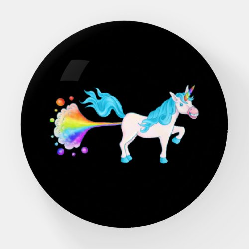 Unicorn Farts Unicorn Farting a Rainbow Paperweight