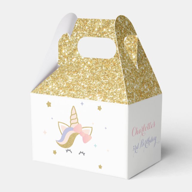 Unicorn favor boxes, Birthday party decorations Favor Boxes (Front Side)