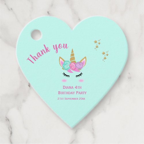 Unicorn Favor tag