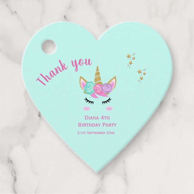 Unicorn Favor tag (Front)