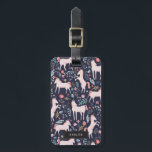 Unicorn Fields Bag Tag<br><div class="desc">Whimsical pink, blue and gold unicorn and floral pattern designed by Shelby Allison.</div>