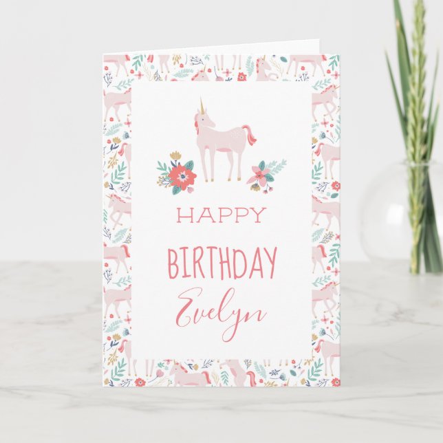 Unicorn Fields Birthday Card (Front)