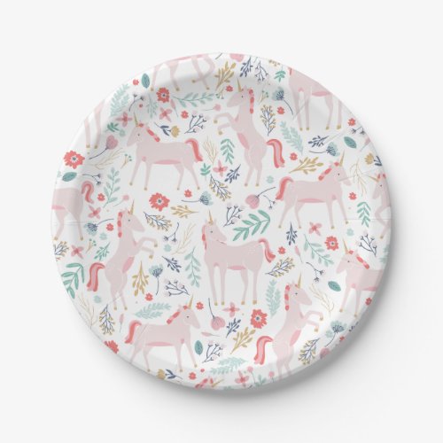 Unicorn Fields Paper Plates