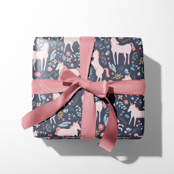 Unicorn Fields Wrapping Paper by origamiprints at Zazzle