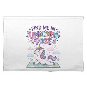 Unicorn Find Me in Unicorn Pose Print Ready POD Ar Cloth Placemat