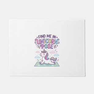 Unicorn Find Me in Unicorn Pose Print Ready POD Ar Doormat