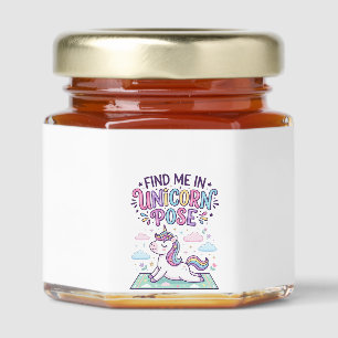 Unicorn Find Me in Unicorn Pose Print Ready POD Ar Honey Jar Favors