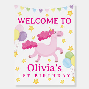 Unicorn first Madical Cute Pink Birthday Foam Board