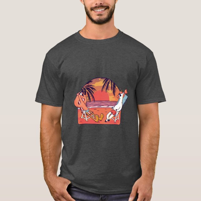Unicorn Flamingo Beach T-Shirt (Front)